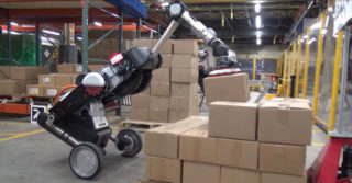Robot Handle od Boston Dynamics przenosi paczki z jednego miejsca na drugie