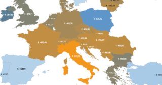Mapa średnich cen energii na rynku europejskim w sierpniu 2022 [analiza Energy Solution]
