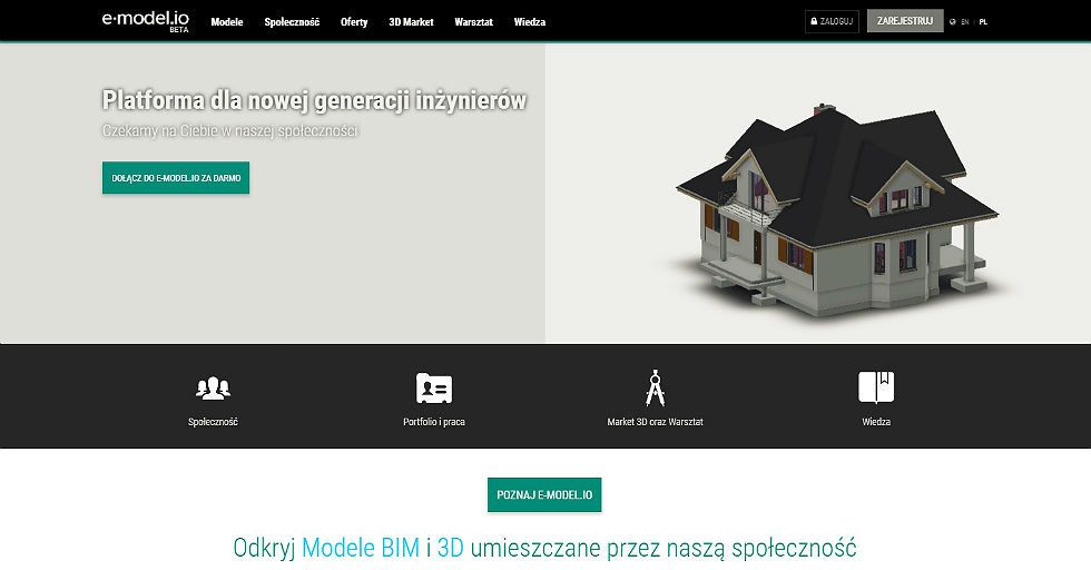 Platforma społecznościowa dla branży budowlanej e-model.io: projekty 3D i BIM