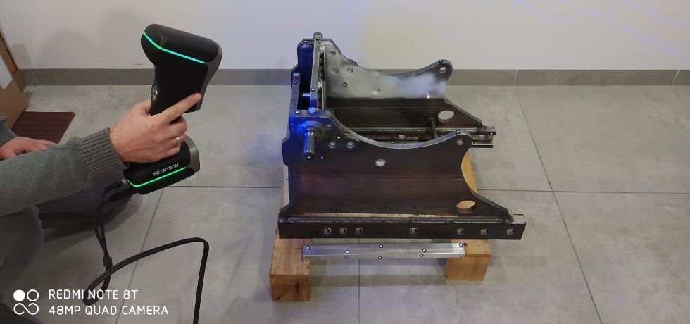 kanowanie 3D zaczepu za pomocą laserowego skanera 3D