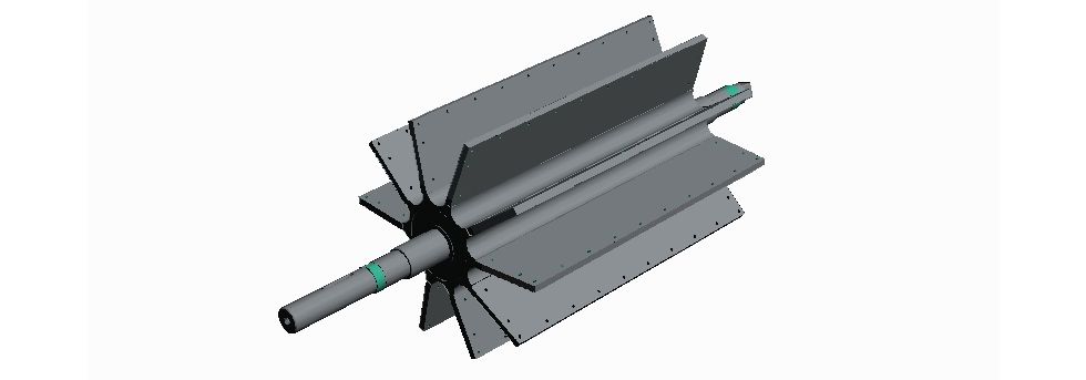 Model CAD odrzutnika, stworzony na podstawie skanu 3D